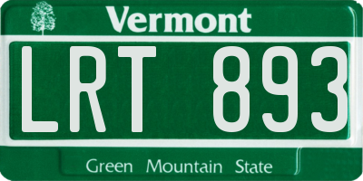 VT license plate LRT893