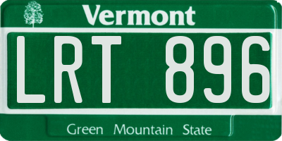 VT license plate LRT896