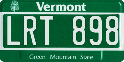 VT license plate LRT898