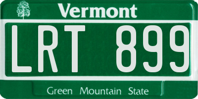 VT license plate LRT899