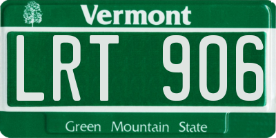 VT license plate LRT906