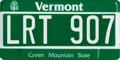 VT license plate LRT907