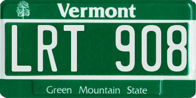VT license plate LRT908