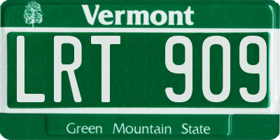 VT license plate LRT909