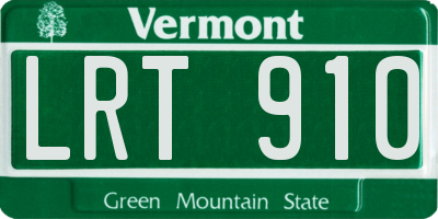 VT license plate LRT910