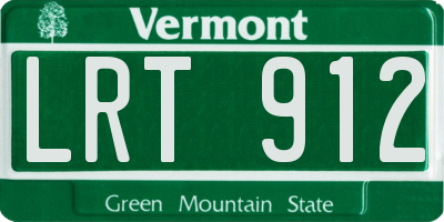 VT license plate LRT912