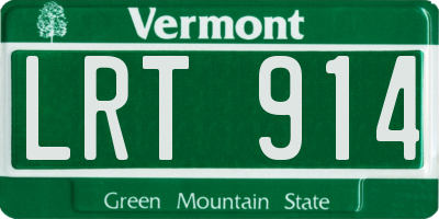 VT license plate LRT914
