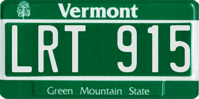 VT license plate LRT915