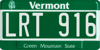 VT license plate LRT916