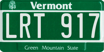 VT license plate LRT917