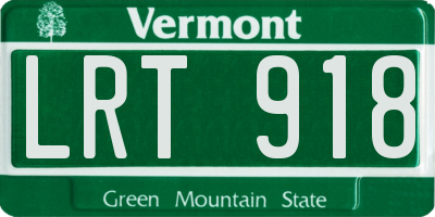 VT license plate LRT918