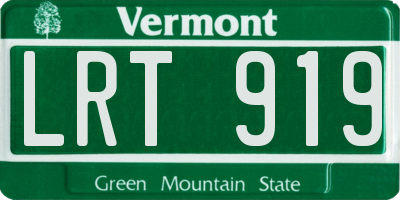 VT license plate LRT919