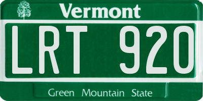 VT license plate LRT920
