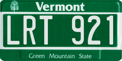 VT license plate LRT921