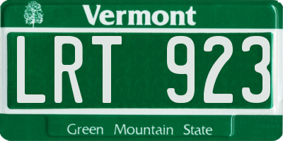 VT license plate LRT923