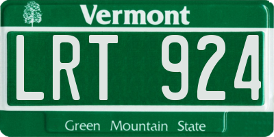 VT license plate LRT924