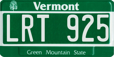 VT license plate LRT925