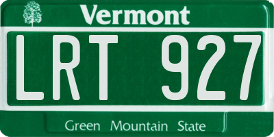 VT license plate LRT927