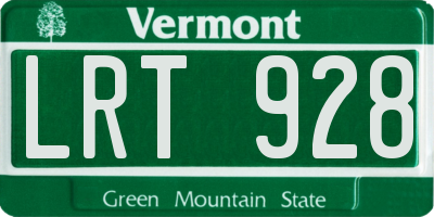 VT license plate LRT928