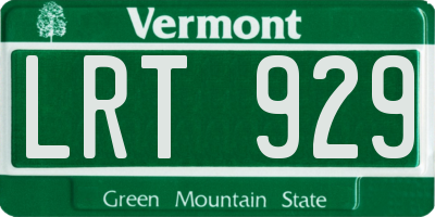 VT license plate LRT929