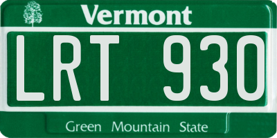 VT license plate LRT930