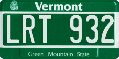 VT license plate LRT932