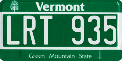 VT license plate LRT935