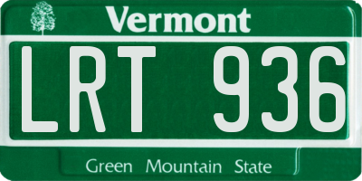 VT license plate LRT936