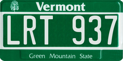 VT license plate LRT937