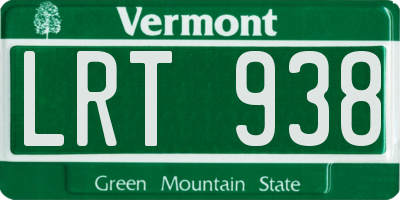 VT license plate LRT938