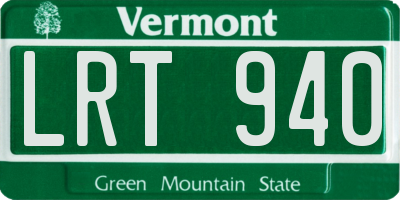 VT license plate LRT940