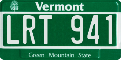 VT license plate LRT941