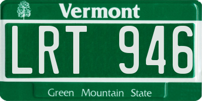VT license plate LRT946