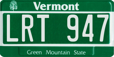 VT license plate LRT947