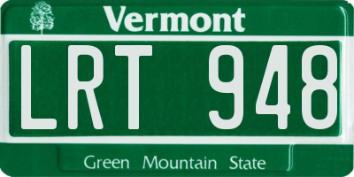 VT license plate LRT948