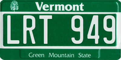 VT license plate LRT949