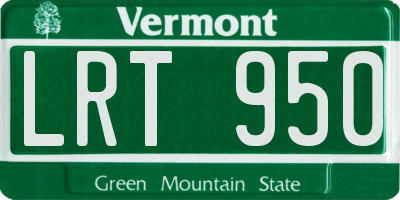 VT license plate LRT950