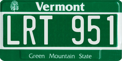 VT license plate LRT951