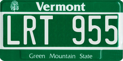 VT license plate LRT955