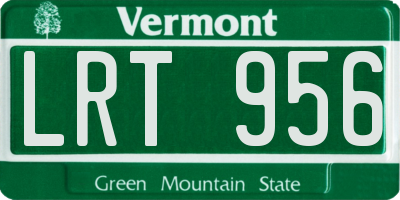 VT license plate LRT956