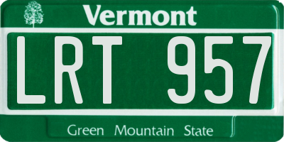 VT license plate LRT957