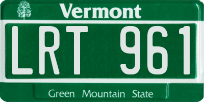 VT license plate LRT961