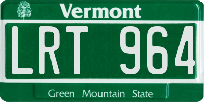 VT license plate LRT964