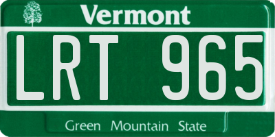 VT license plate LRT965