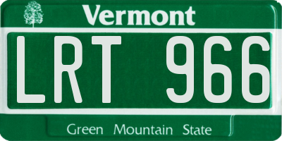 VT license plate LRT966