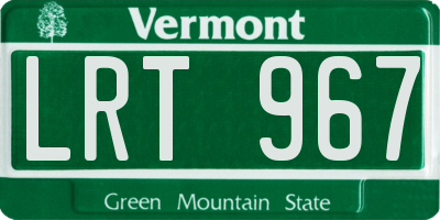 VT license plate LRT967