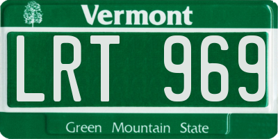 VT license plate LRT969