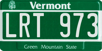 VT license plate LRT973