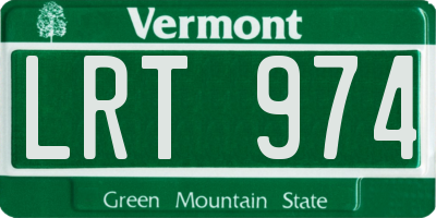VT license plate LRT974