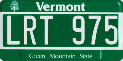 VT license plate LRT975